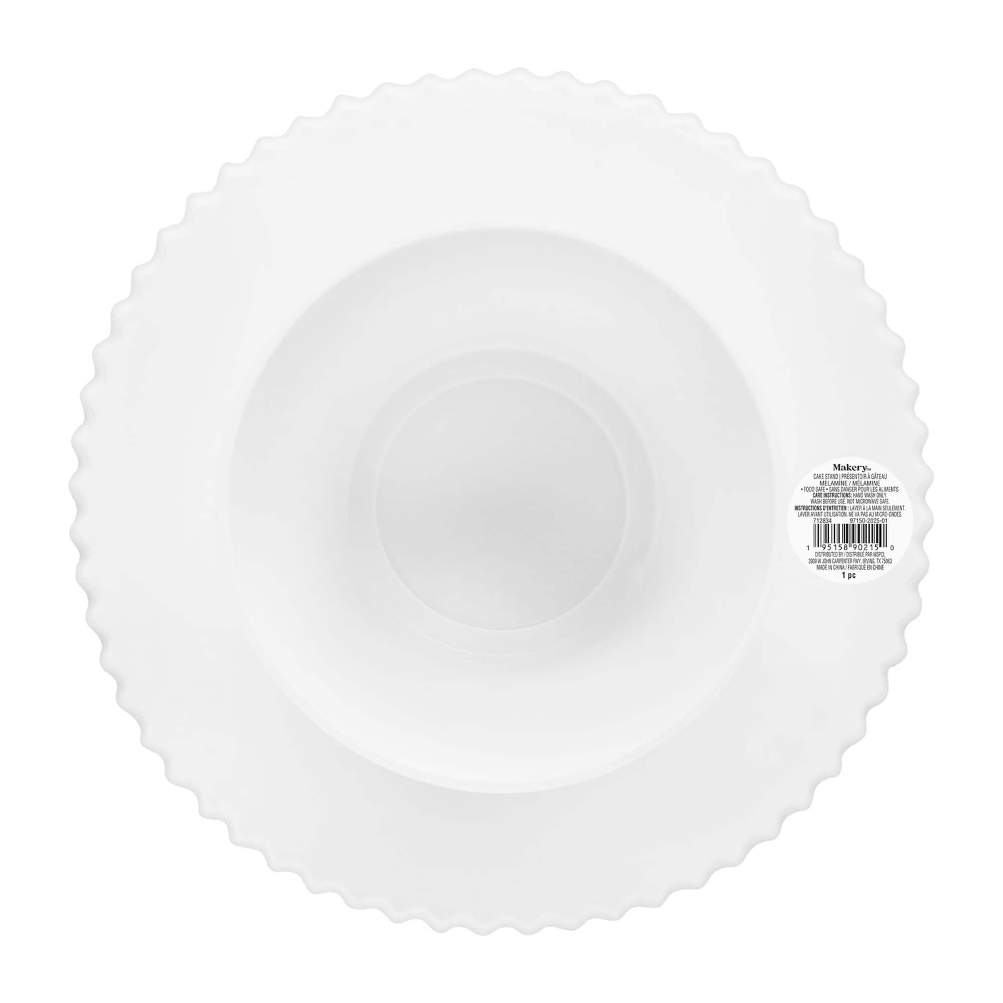 6 Pack: 10" White Melamine Cake Stand by Makery®